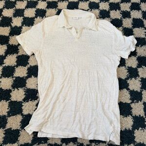 Onia White Linen polo, Size m
